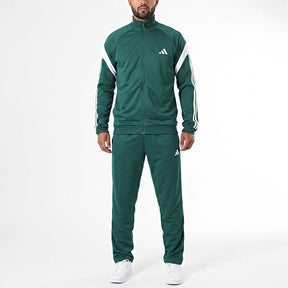ADIDAS Tuta Acetata Teamsport Con Bande Sulle Maniche Verde/Bianca