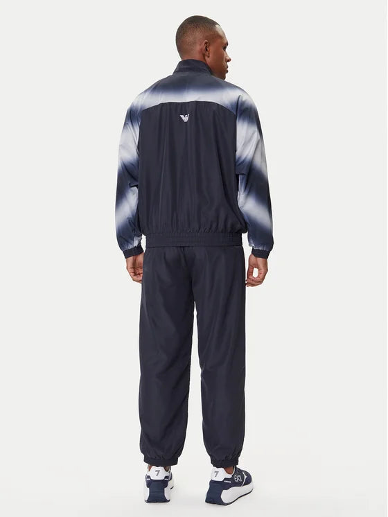 EMPORIO ARMANI Tuta Leggera In Microfibra Con Zip Sfumata Blu 25/26