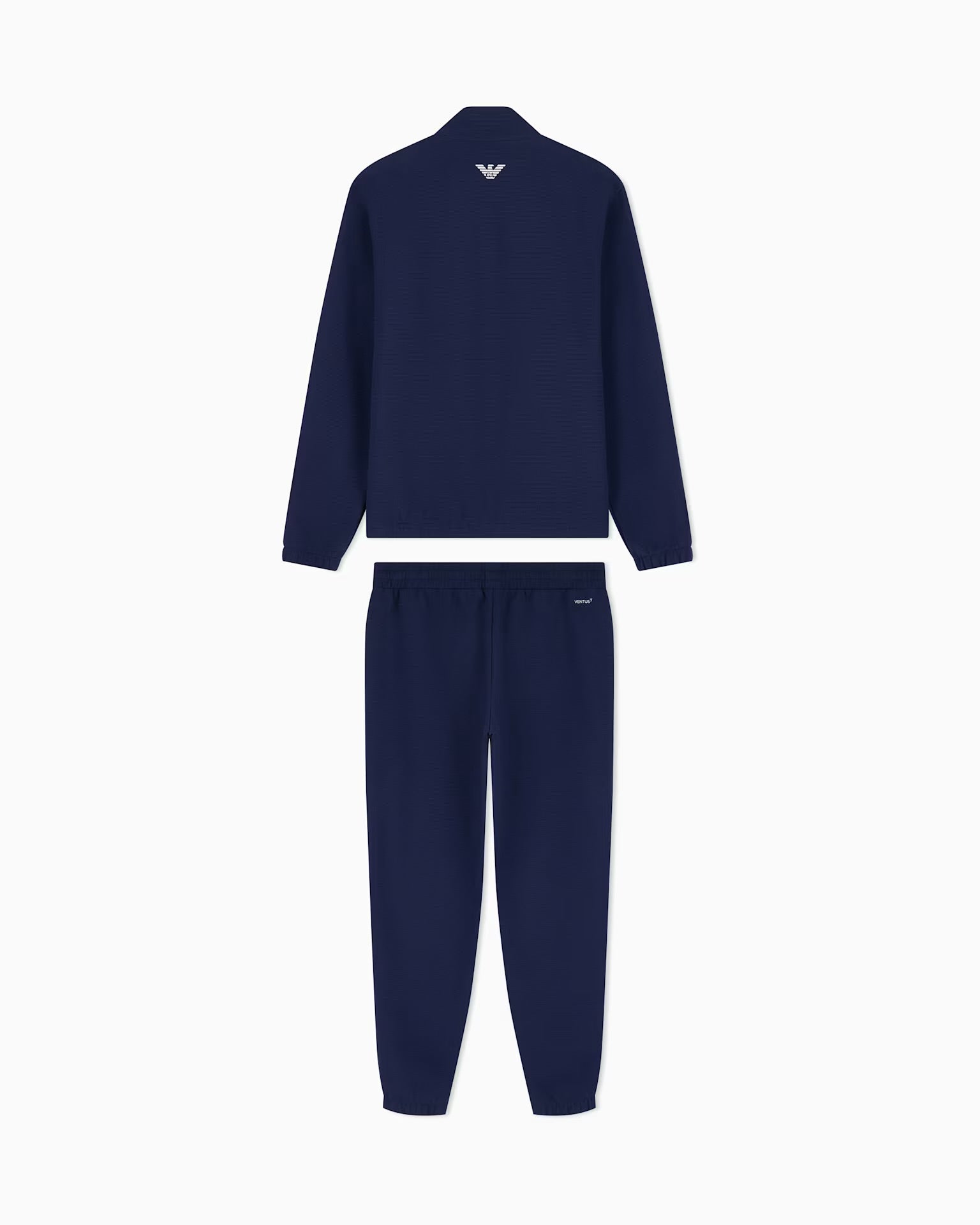 EMPORIO ARMANI Tuta Completa Con Bande Laterali Con Zip Senza Cappuccio Blu/Bianco
