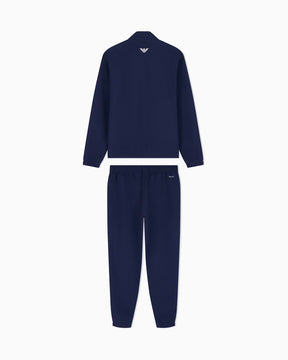 EMPORIO ARMANI Tuta Completa Con Bande Laterali Con Zip Senza Cappuccio Blu/Bianco