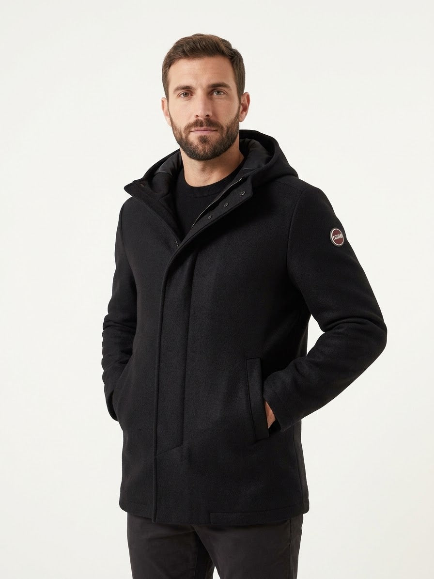 COLMAR Cappotto Lungo Invernale Con Cappuccio Nero 26/27