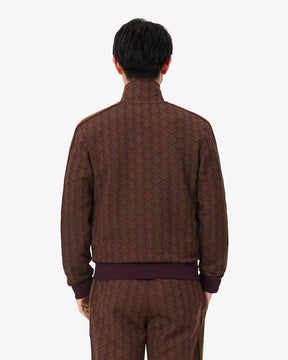 LACOSTE Tuta Monogram Con Zip Marrone
