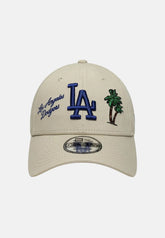 NEW ERA Cappello Visiera Curva Logo LA Beige/Blu