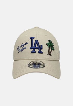 NEW ERA Cappello Visiera Curva Logo LA Beige/Blu