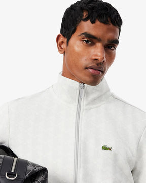 LACOSTE Tuta Monogram Con Zip Bianca/Grigia