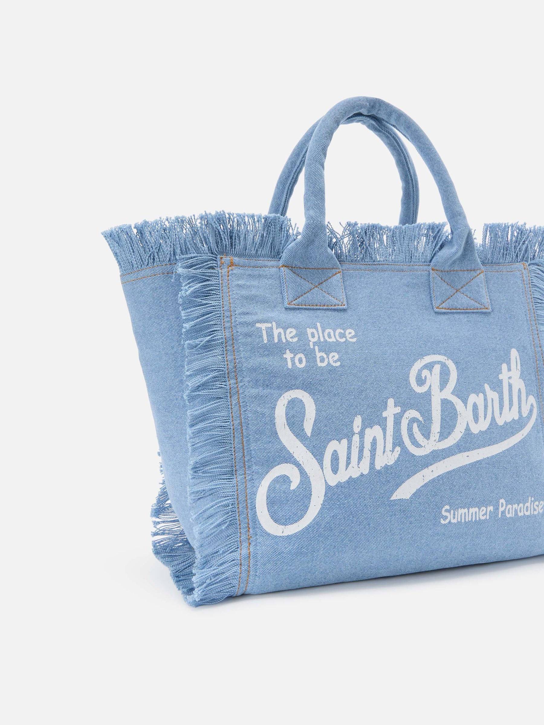 SAINT BARTH BORSA VANITY REGULAR IN DENIM LAVAGGIO CHIARO