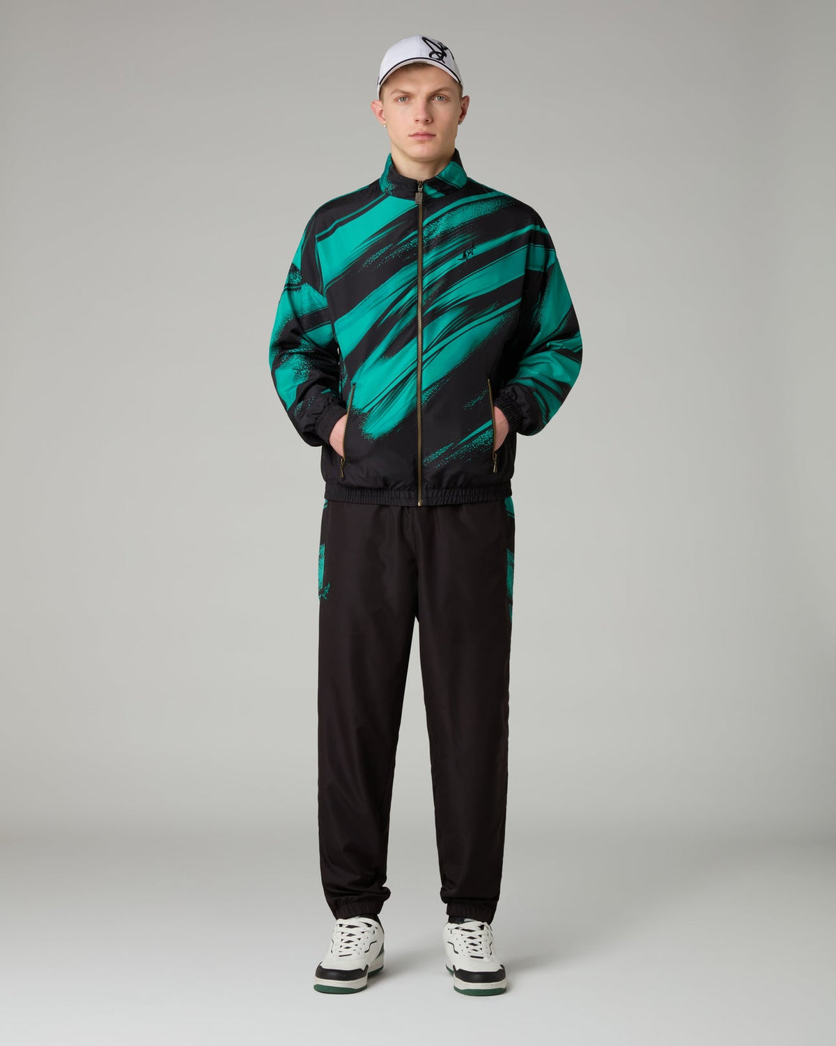 AUSTRALIAN Tuta Completa In Microfibra Con Zip Verde/Nero SS26