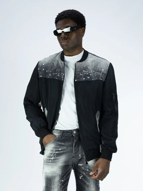 SOLDIER Jacket Con Dettagli in Jeans Nero