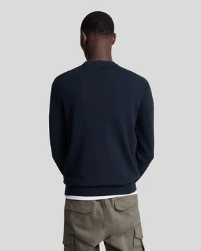 LYLE&SCOTT Maglione In Misto Lana Merino Blu Navy