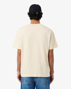 LACOSTE T-Shirt In Cotone Beige