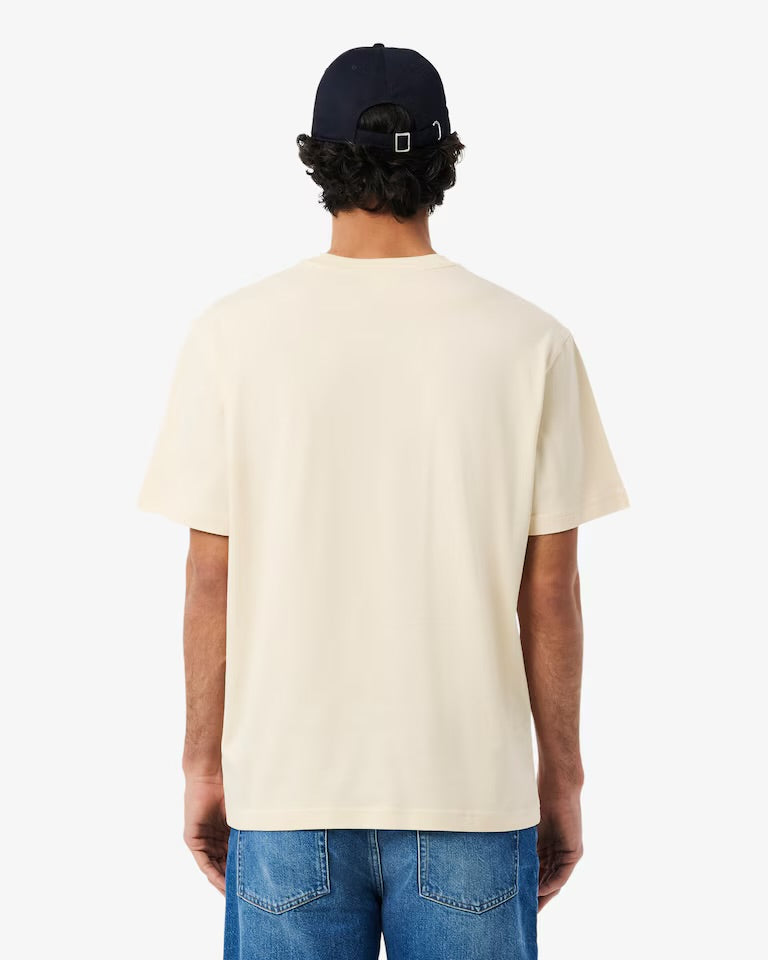 LACOSTE T-Shirt In Cotone Beige