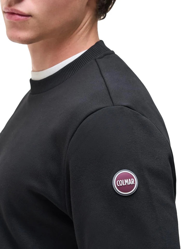 COLMAR Felpa Girocollo Logo Manica Nero