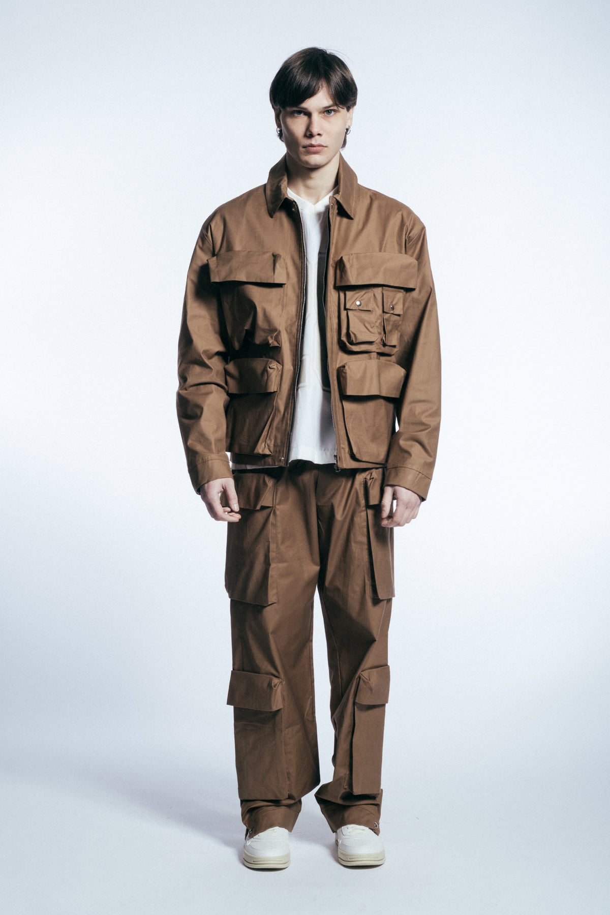 HYDO Coordinato Cargo Con Zip Marrone