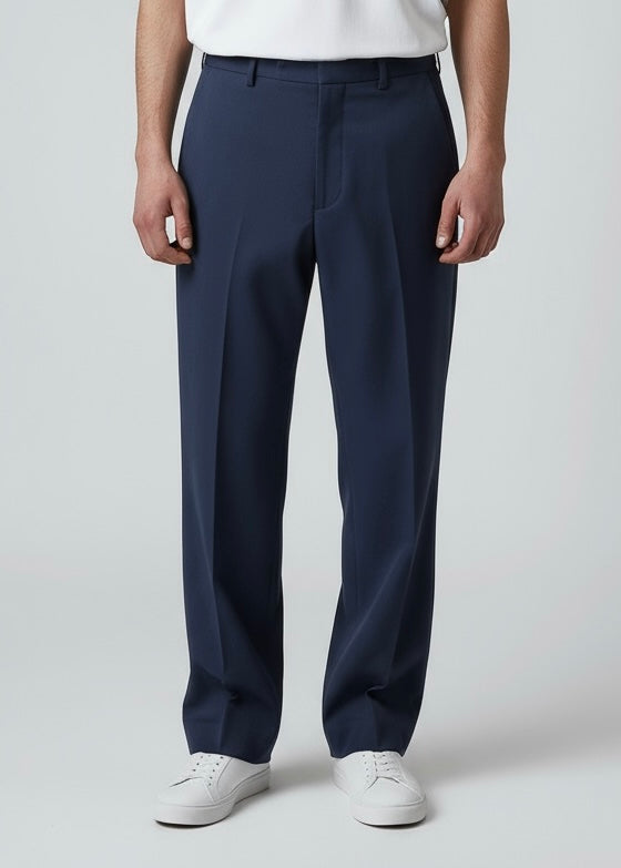 SOLDIER Pantalone Sartoriale Blu Fondo Largo