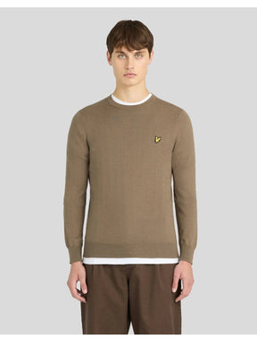 LYLE&SCOTT Maglione In Misto Lana Merino Verde Kaki
