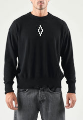 COUNTY OF MILAN Maglione Marcelo Burlon Nero Logo Frontale E Logo Retro