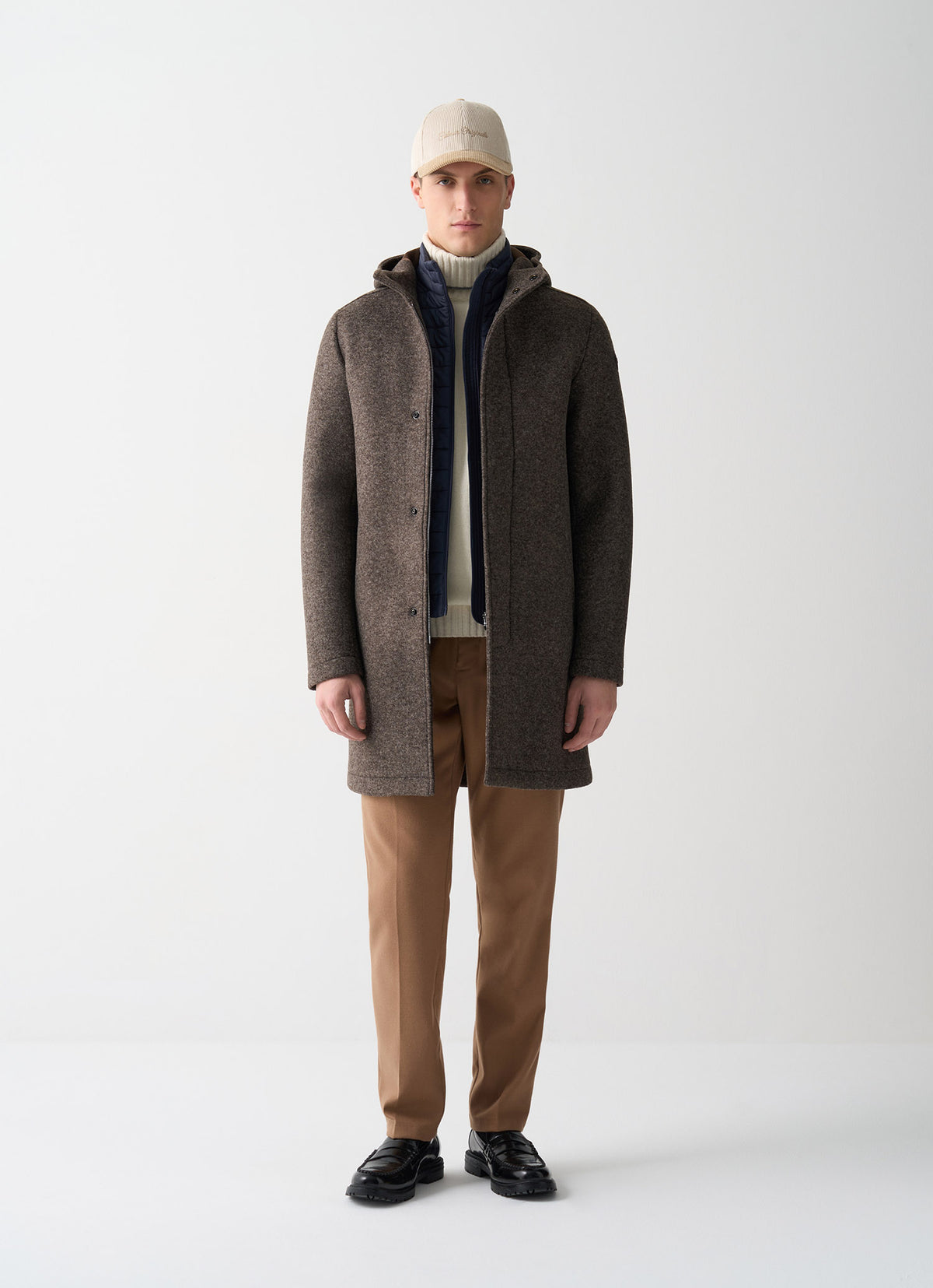 COLMAR Cappotto Lungo Invernale Con Cappuccio Tortora