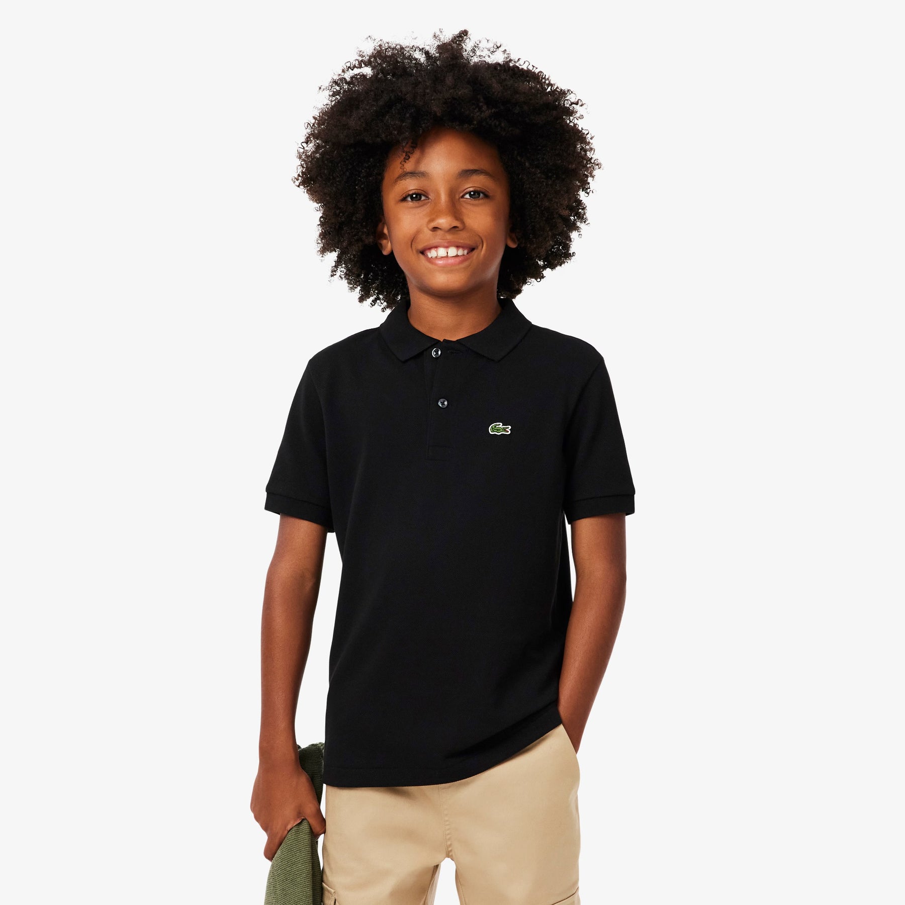 LACOSTE Polo In Cotone Piqué Bambino/Bambina Basic Nera