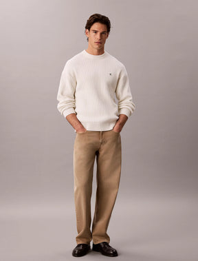 CALVIN KLEIN Maglione In Cotone a Costine Avorio 26/27