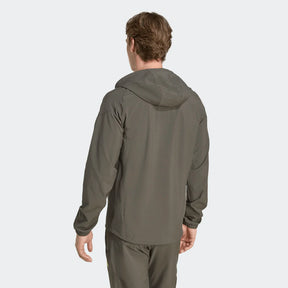 ADIDAS Tuta Real Madrid Leggera In Microfibra Zip e Cappuccio Verde Militare/Fluo