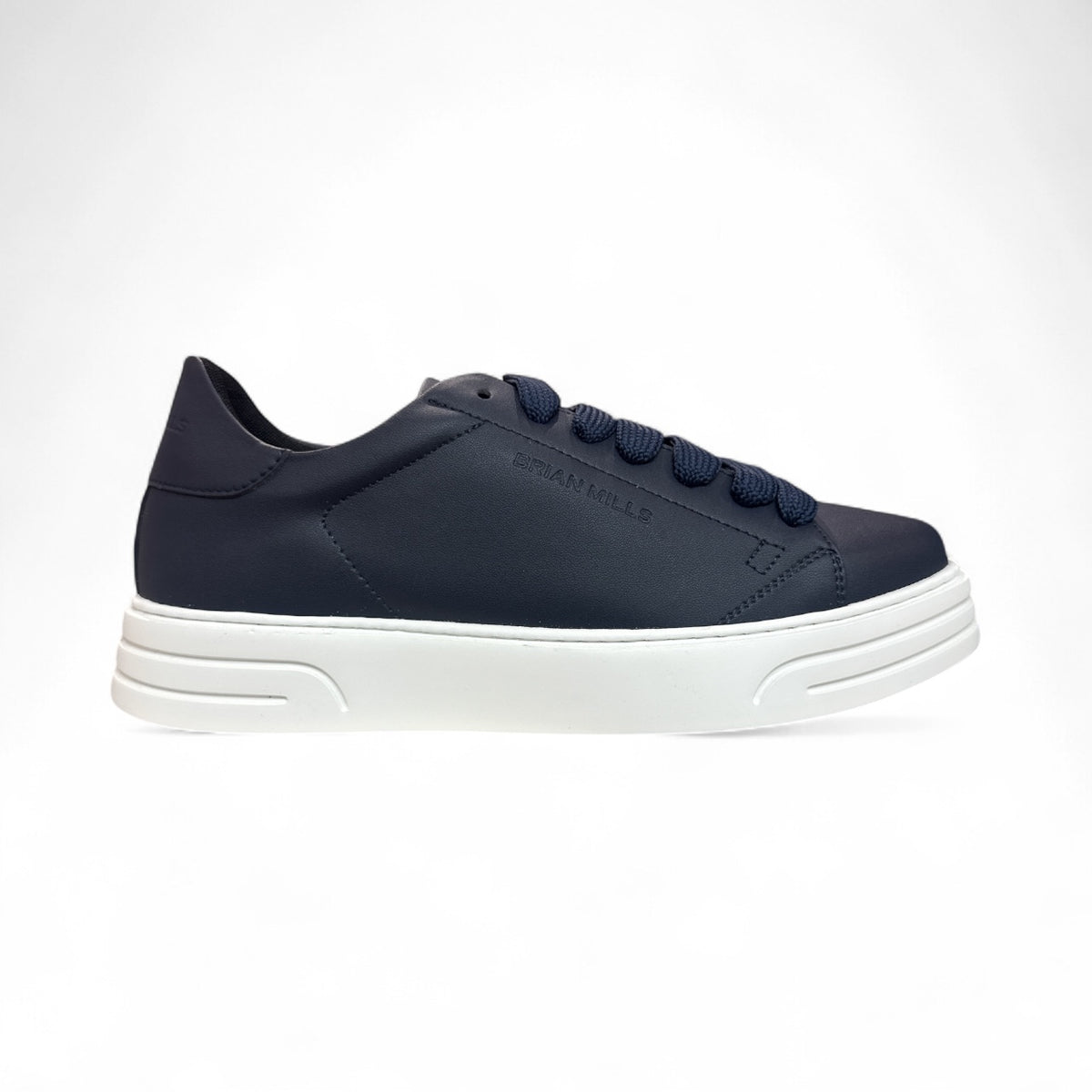 BRIAN MILLS Sneakers in Pelle Made in Italy Blu suola Bianca