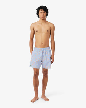LACOSTE Costume Azzurro Con Loghi Arancioni