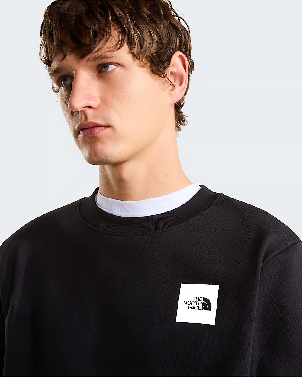 THE NORTH FACE Felpa Girocollo Con Logo Quadrato Nero/Bianco