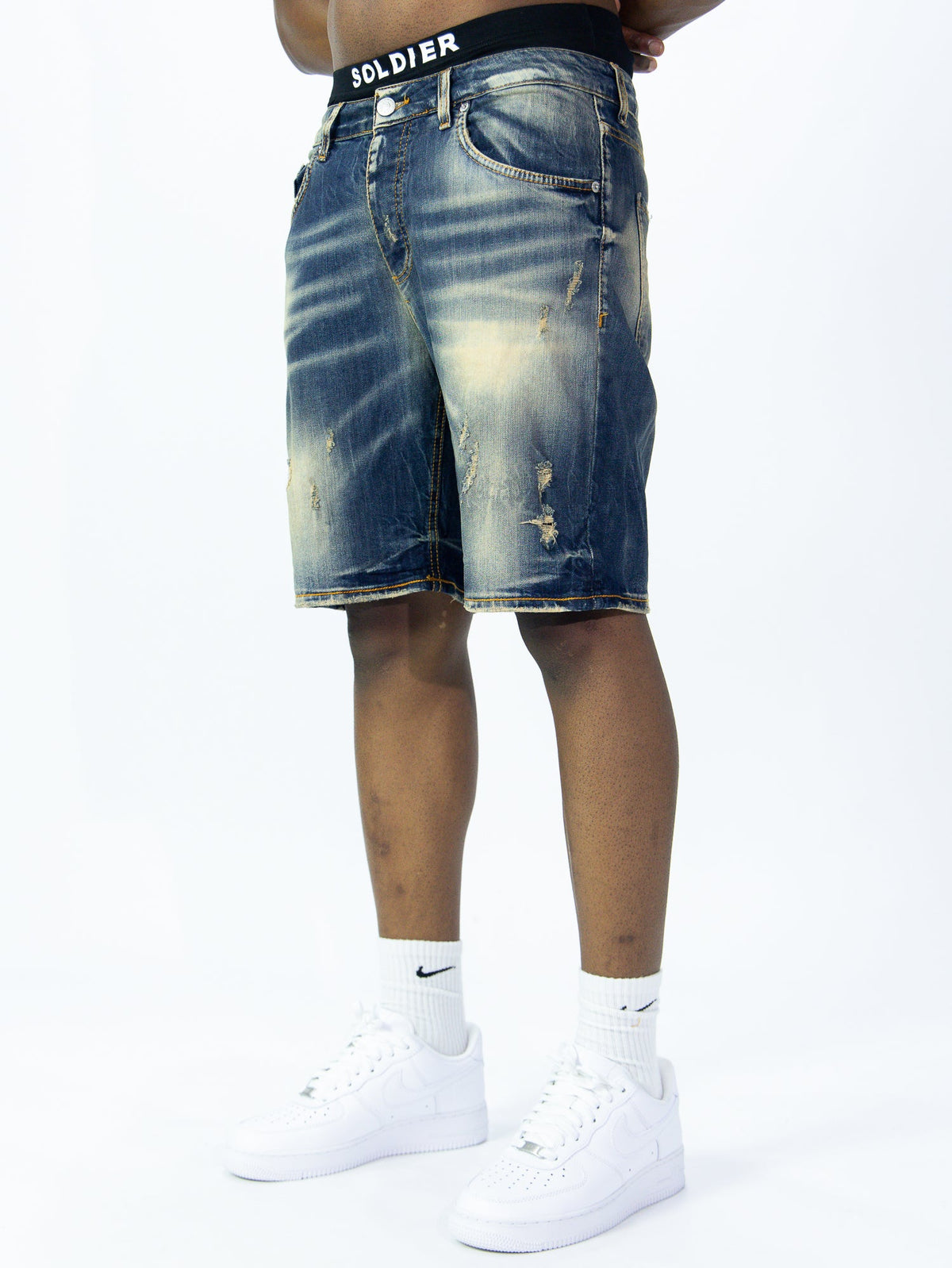 SOLDIER Bermuda Jeans Sabbiato In Denim Classico