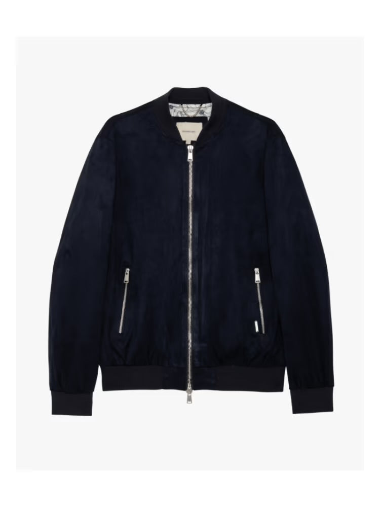 GIANNI LUPO Jacket In Renna Collo Alla Coreana Blu