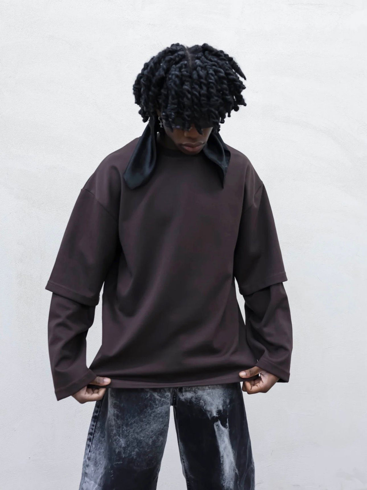 PRESENT DAY Long Sleeve Doppia Manica Marrone