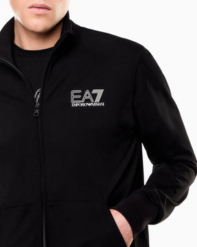 EMPORIO ARMANI Tuta In Cotone Con Zip Visibility Senza cappuccio Nera