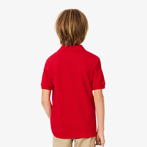LACOSTE Polo In Cotone Piqué Bambino/Bambina Basic Rossa