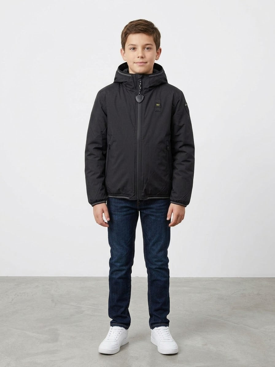 BLAUER Piumino Cedric Junior Pelliccia Interna Bambino Nero