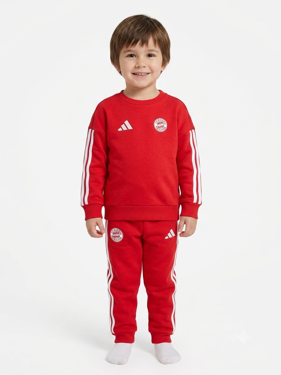 Tuta Adidas bambino Bayern Monaco rossa senza Cappuccio in Cotone