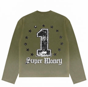 ART SUPER MONEY Felpa GRILLZ Girocollo Verde Militare