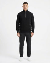 GIANNI LUPO Maglioncino Collo Alto Mezza Zip Nero