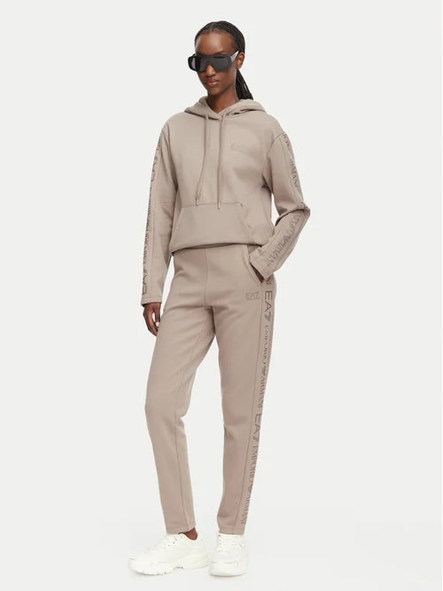 EMPORIO ARMANI Tuta Completa Con Cappuccio Donna Beige Chiaro
