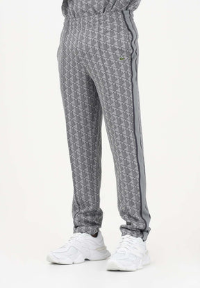 LACOSTE Monogram Felpa Con Zip Grigia e Nera