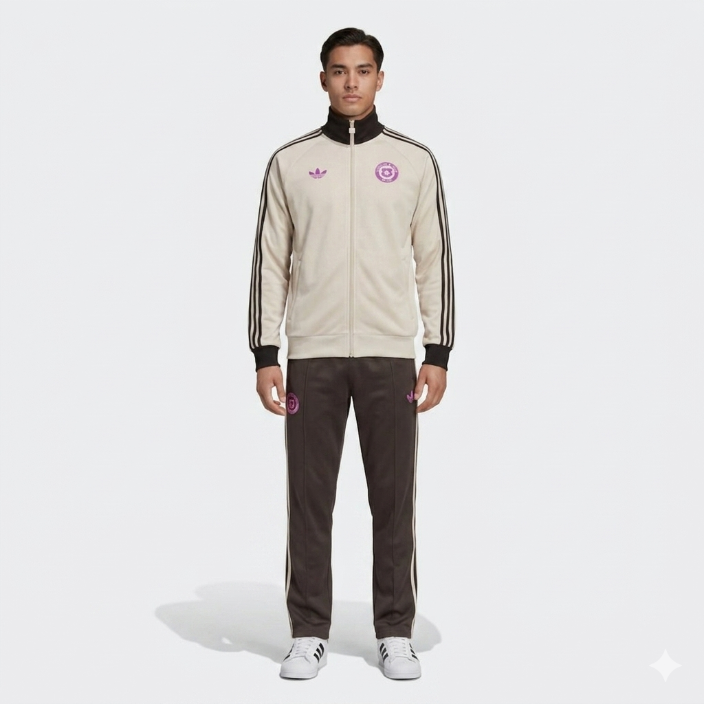 ADIDAS ORIGINALS Tuta Cile Acetata Beige/Marrone
