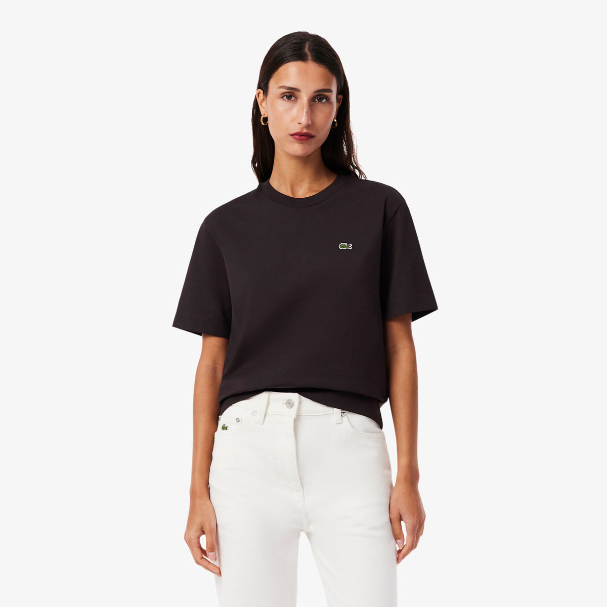 LACOSTE T-Shirt Basic Donna Marrone