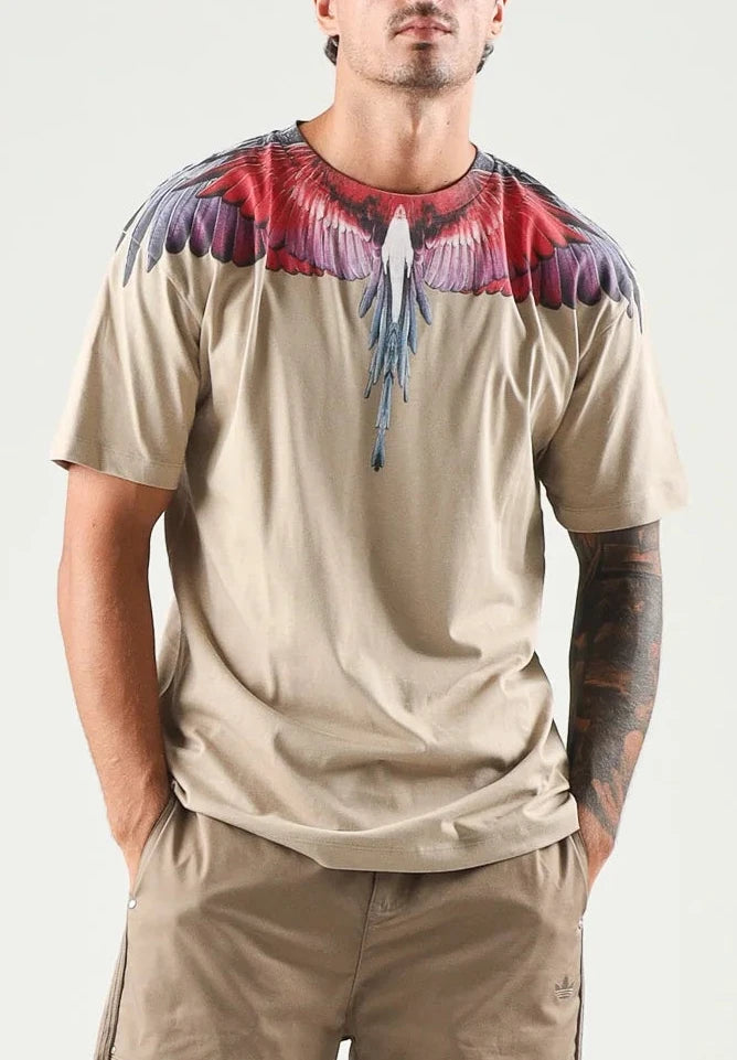 COUNTY OF MILAN T-Shirt Beige Marcelo Burlon Ali Rosse