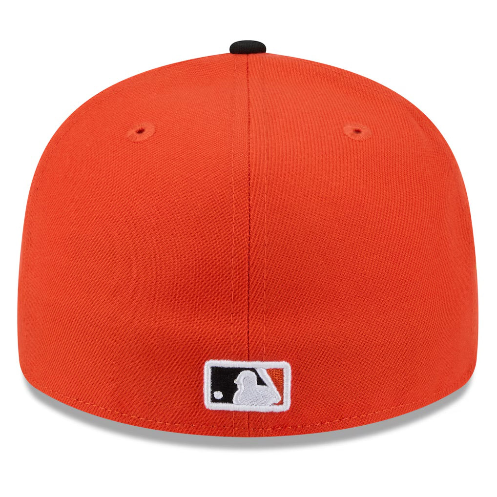 NEW ERA Cappello Con Visiera Pre-Curved 59Fifty Fitted Baltimore Orioles Arancione/Nero Con Dettagli Ricamati