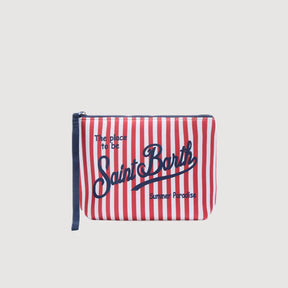 SAINT BARTH MC2 SAINT BARTH POCHETTE ALINE STRIPES MINI ROSSO