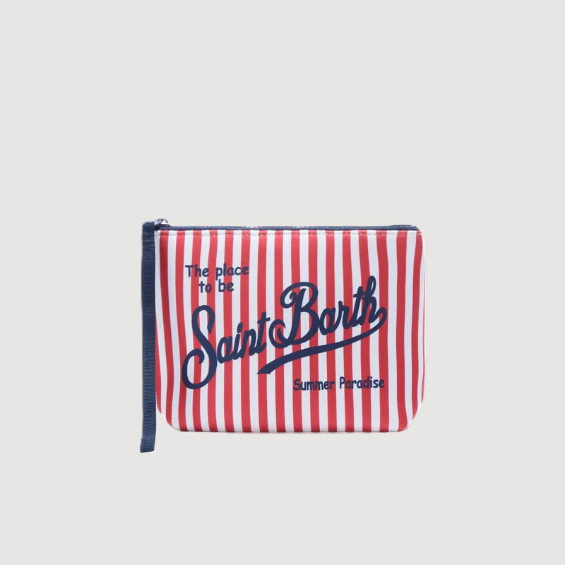 SAINT BARTH MC2 SAINT BARTH POCHETTE ALINE STRIPES MINI ROSSO