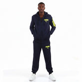 PUMA Tuta Completa In Cotone Con Zip e Cappuccio Blu/Fluo