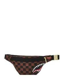 SPRAYGROUND Marsupio In Pelle Logo Laterale Toy Edition Marrone e Nero