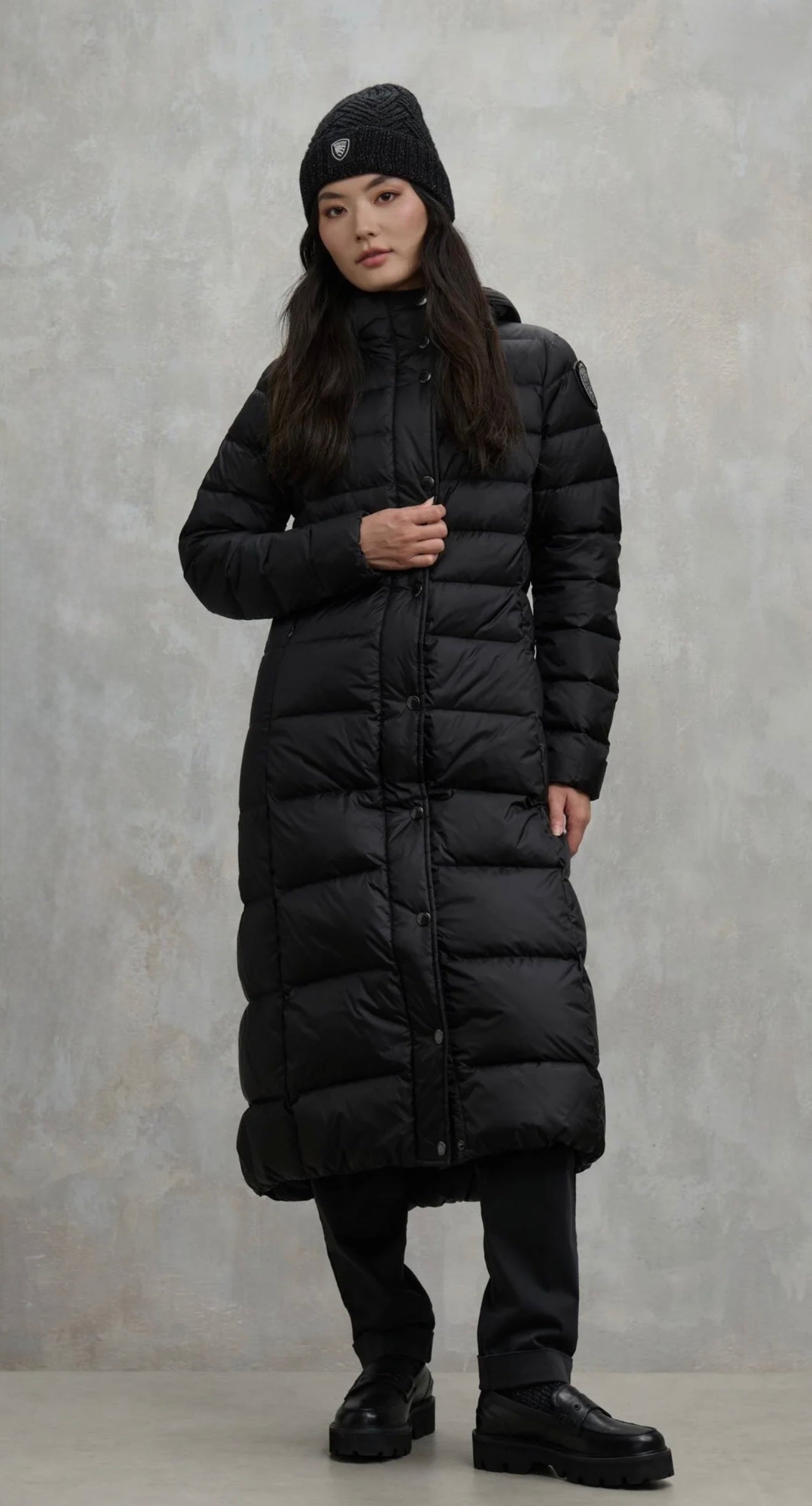 BLAUER Giubbotto Donna Piumino Invernale Fasciato Lungo Nero