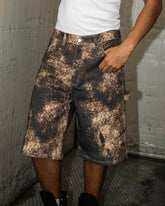 PRESENT DAY Short In Jeans Camouflage Beige e Mero