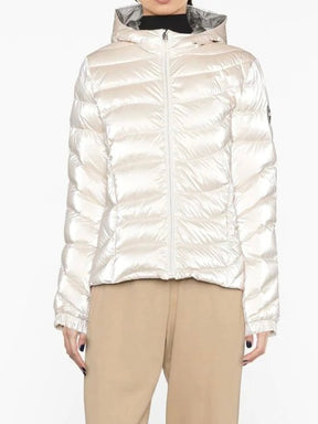 COLMAR DONNA GIUBBOTTO BEIGE LAMINATO CON CAPPUCCIO