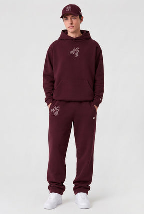 NEW ERA Tuta Completa Con Cappuccio Senza Zip Bordeaux/Bianco